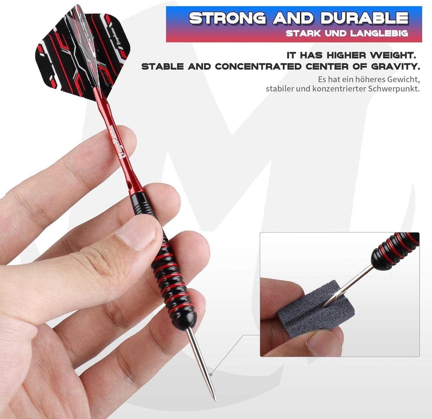 Steel Tip Darts Set, 12Pcs Metal Darts, 23 Grams, Steel Darts, 12Pcs Dart Shafts, Extra 24Pcs Dart Flights, Dart Tools,Dart Accessories, Dart Steel Tip Set