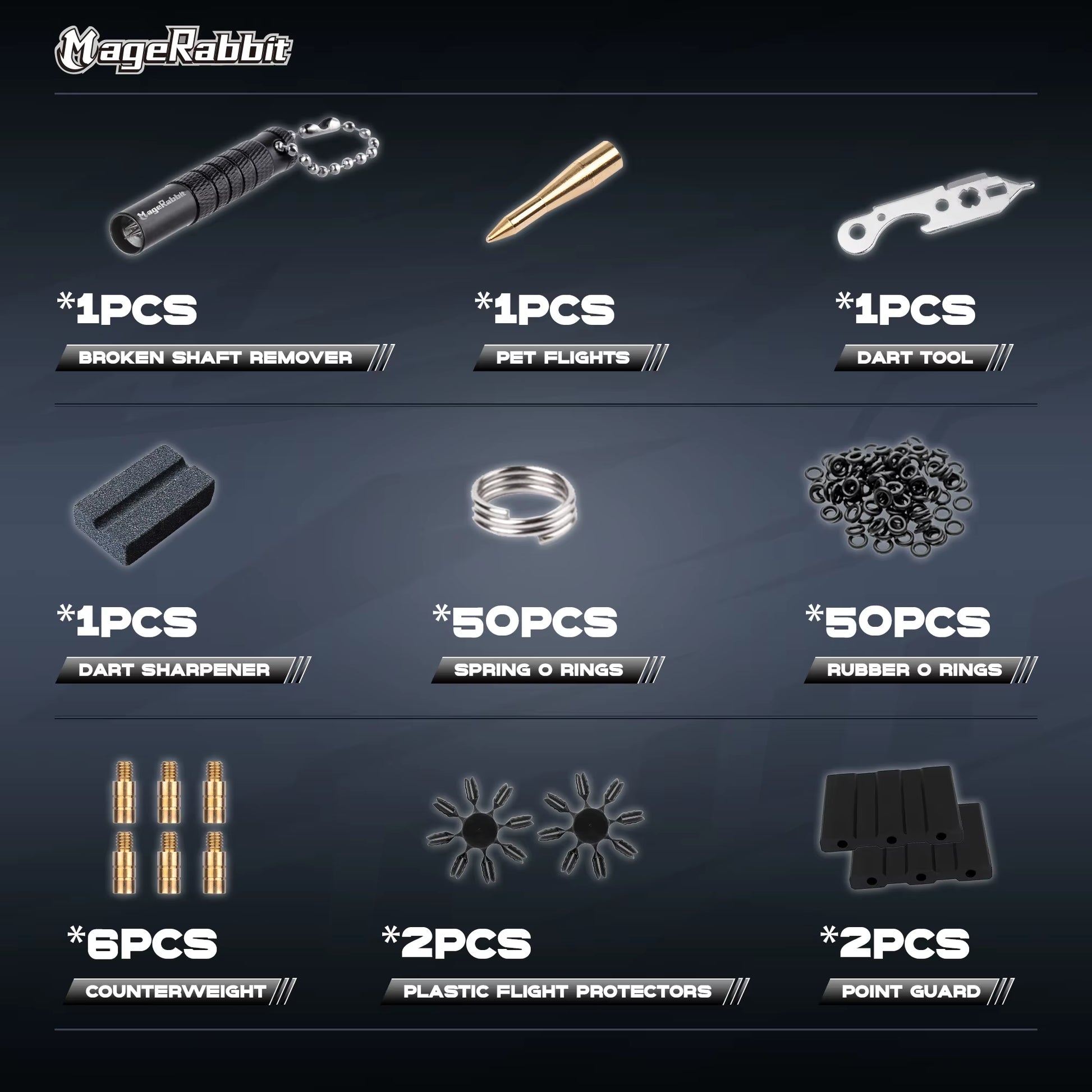 Magerbbit Darts 195 Piece Bumper Darts Accessory Pack, Dart Accessories Kit