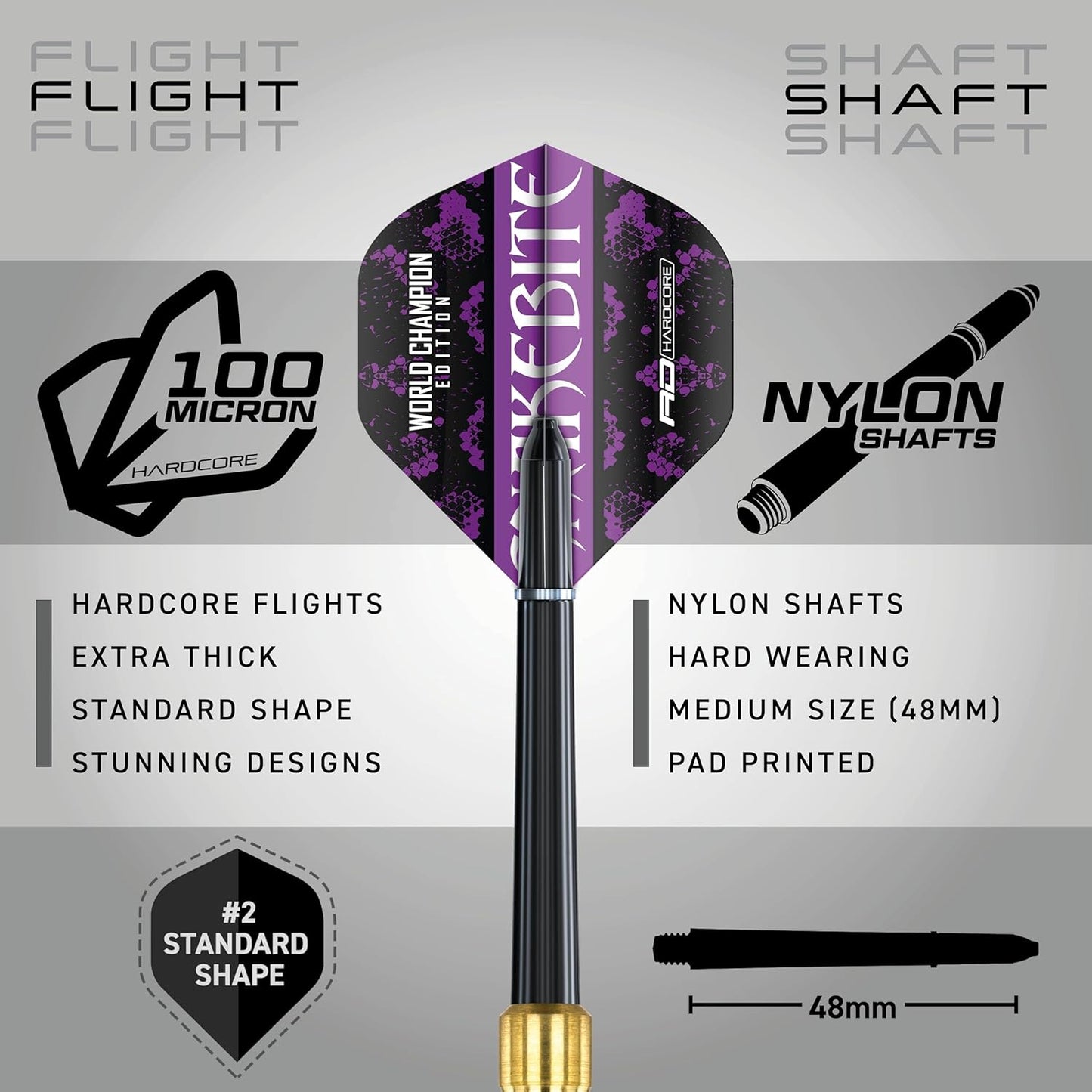 Professional Player Brass Darts Set with Flights and Shafts (Stems)