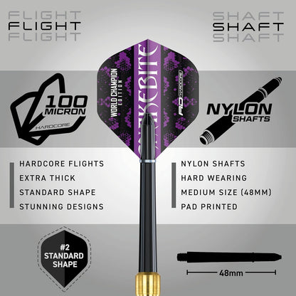 Professional Player Brass Darts Set with Flights and Shafts (Stems)