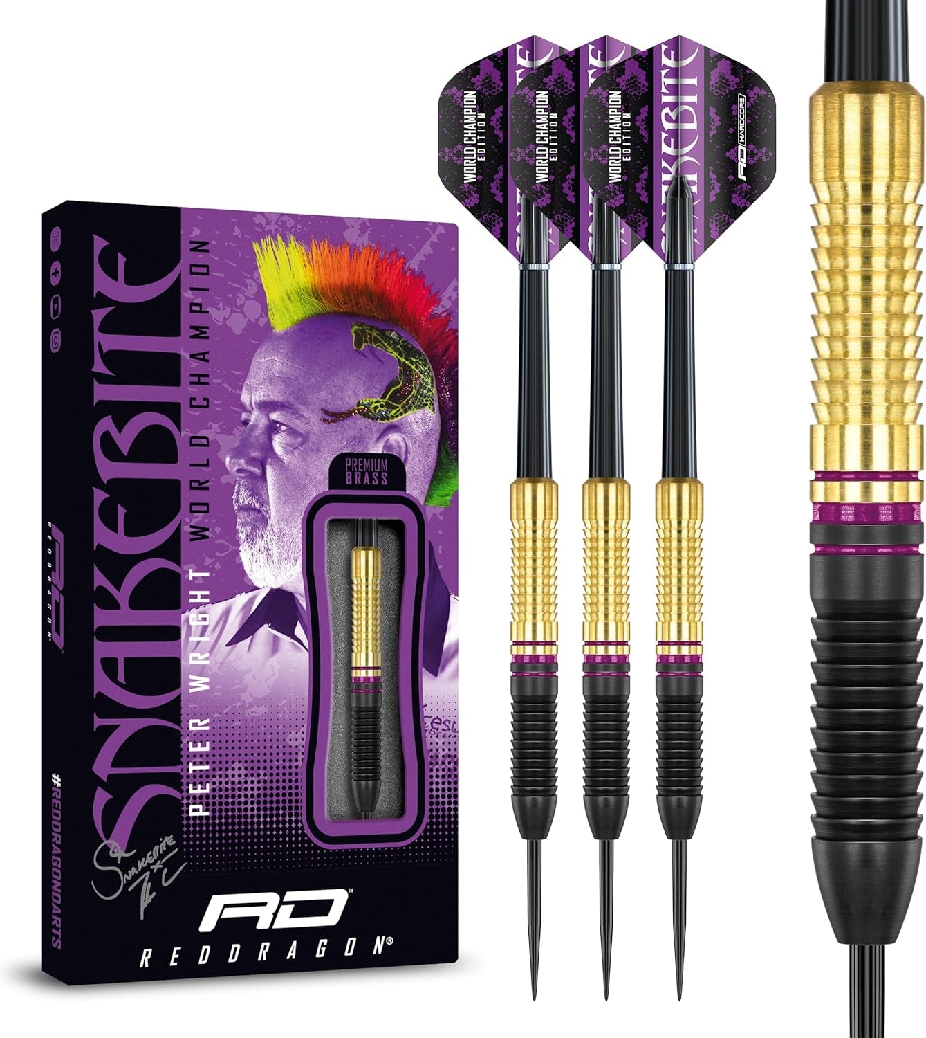 Professional Player Brass Darts Set with Flights and Shafts (Stems)