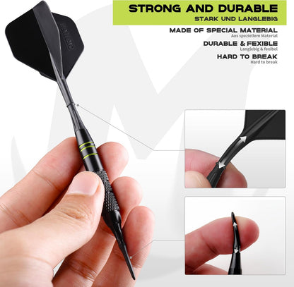 Soft Tip Dart 3Pcs+Durable Moulded Flights,Plastic Darts Set with Extra 30 Pcs Soft Tips+Carry Box, Electronic Darts,Dart for Electronic Dartboard,