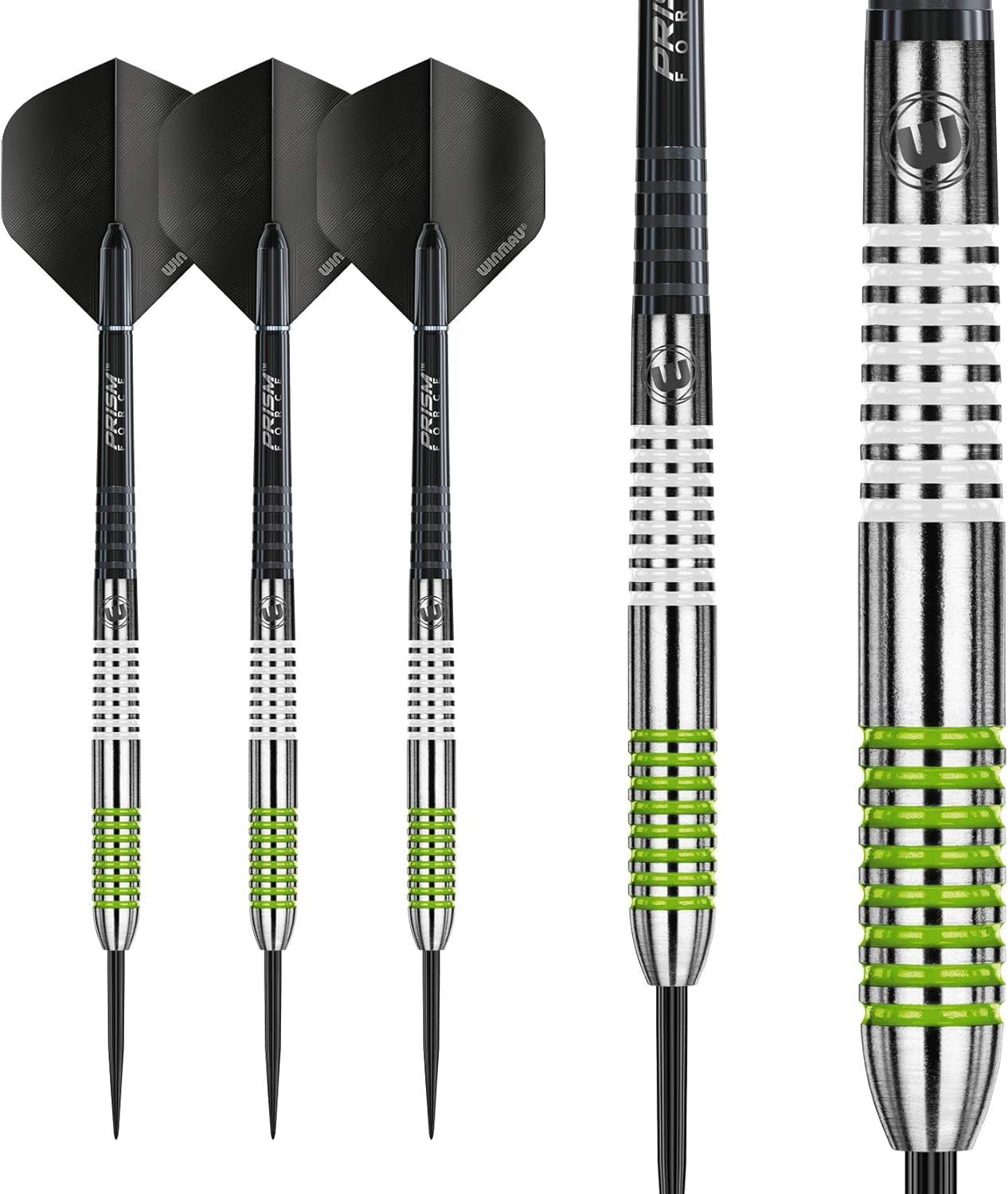 Darts Ton Machine Professional Tungsten Darts Set with Prism Flights and Shafts (Stems) 22G | 23G | 24G | 26G | 27G Gram Steeltip Dart Set