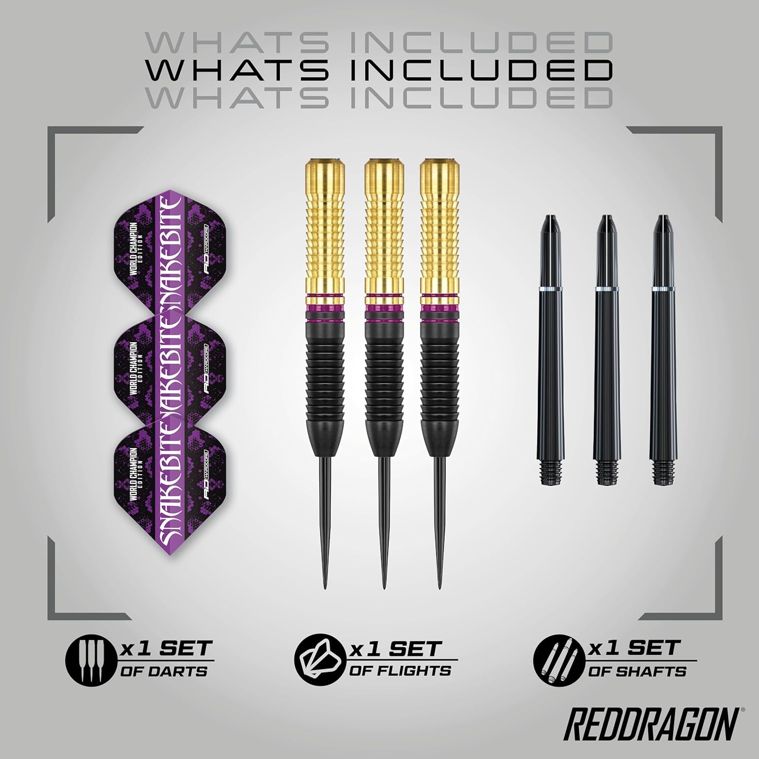 Professional Player Brass Darts Set with Flights and Shafts (Stems)