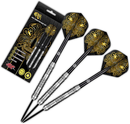 Shot Darts Steel Tip, TOA (23G / 24G) 70% Tungsten Barrels Pro Throwing Darts for Maximum Aerodynamics Handcrafted Professional Dart Set and Flights Made in New Zealand Metal Tip Bar Darts for Adults