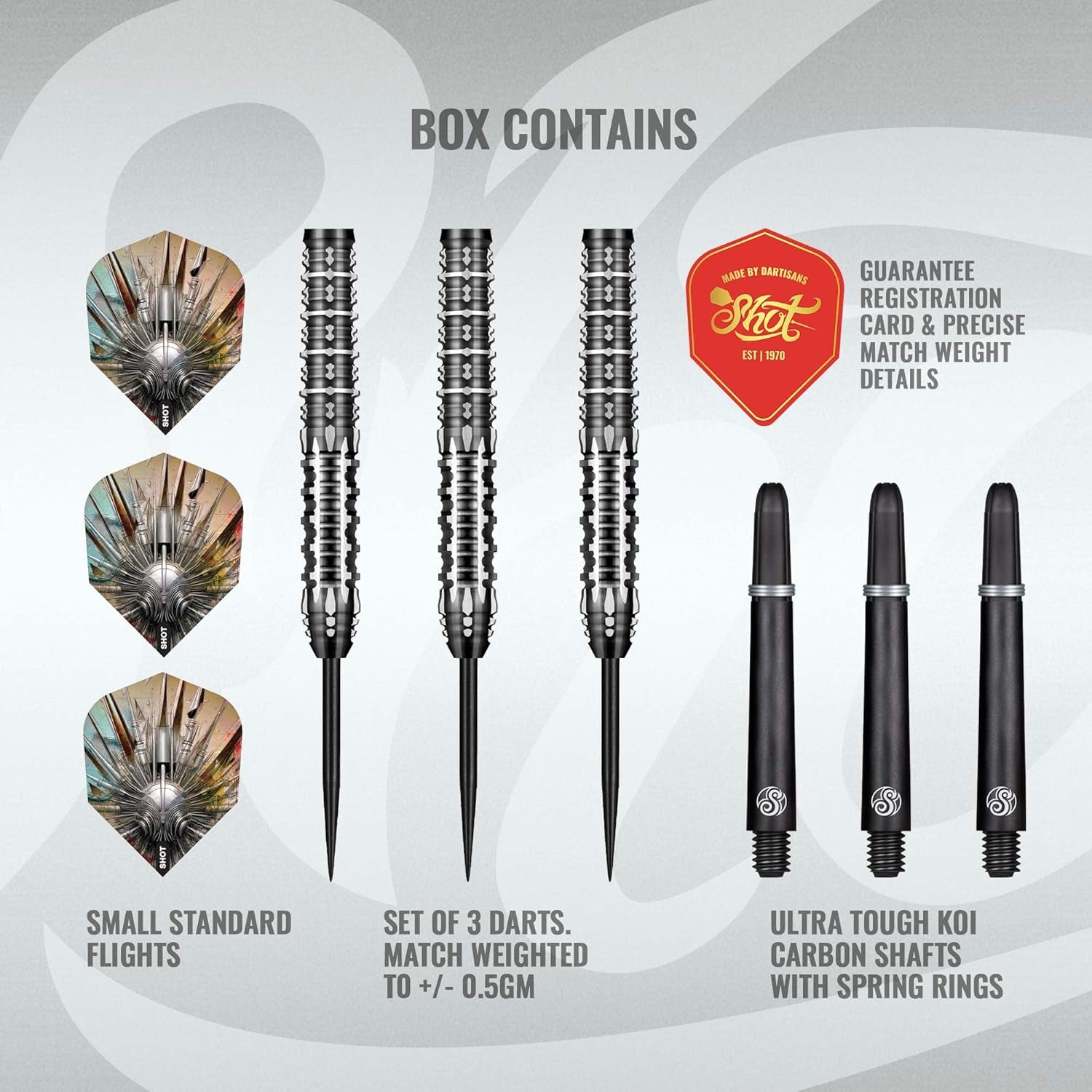 Gnarly Shredda Steel Tip Dart Set-90% Tungsten Dart Barrels, Centre Weighted, Professional Darts for Bristle Dartboard